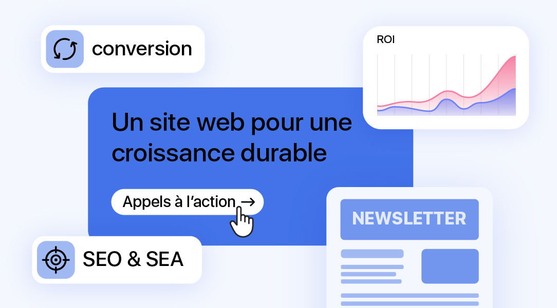 Illustration d’un site web optimisé pour la conversion avec des appels à l’action efficaces et un bon référencement SEO/SEA.