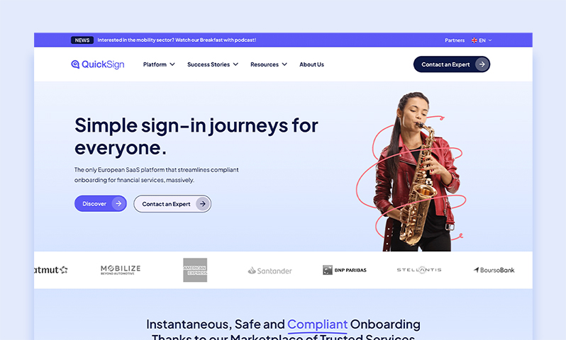 refonte du site quicksign une plateforme fluide pour l’onboarding financier