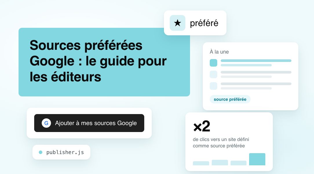 Illustration : bouton Sources préférées Google et bloc À la une